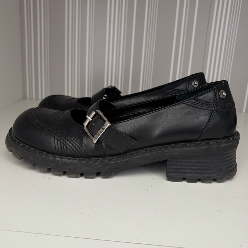 Mudd Black Leather Mary Janes